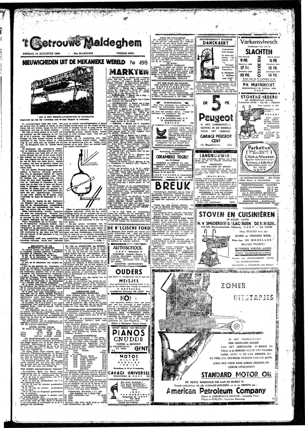 V, -y k ZODAG 10 AUGUTU 1930 /. 5 BLADZJD rwd DL UWGHD UT D MKAÎK WRLD r 498 Orr 18 MKT RT LUCHTPOÓR JU GLAD, ugevoerd «wd«r vooed o «d Glsgow e verbd. Do persowg heef «vor e groo* obus.