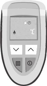 5. Thermostaat kiezen Indien u over wilt gaan naar een thermostatische regeling,werkt u als volgt : Druk 3x op de knop tot u in het scherm komt met symbolen volgens figuur 2.