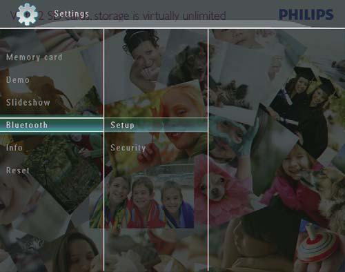 Een Bluetooth-verbinding instellen Met het PhotoFrame kunt u een Bluetoothverbinding instellen met bijvoorbeeld een mobiele telefoon.