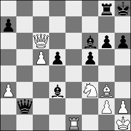 38.Dxf6+ Kh7 39.Txe4 dxe4 40.h4 met groot voordeel voor wit. Wit : Jan Werle Zwart : Mikhail Gurevich 1.Pf3 d5 2.d4 Pf6 3.c4 c6 4.Pc3 e6 5.Lg5 Pbd7 6.e3 Le7 7.Dc2 O-O 8.Td1 Kh8 9.a3 Pe8 10.Lf4 f5 11.