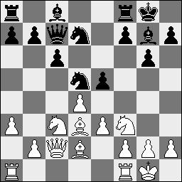 Pc3 e5 3.Pf3 Pc6 4.e4 Lb4 5.d3 O-O 6.g3 d6 7.Lg2 Pe7 8.O-O Lxc3 9.bxc3 c5 10.Pe1 Pe8 11.f4 f6 12.f5 Ld7 13.g4 Pc7 14.g5 Le8 15.Tb1 Tb8 16.gxf6 Wit : Hans Groffen Zwart : Cemil Gulbas 1.d4 d5 2.