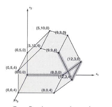 4: Driedimensionale simplex Wanneer er niet-lineaire functies betrokken zijn is het veel moeilijker of wanneer de ongelijkheden ook niet-lineair zijn.
