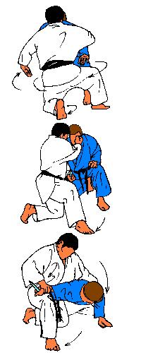 8. Yoko tsuki ( messteek van opzij ) Tori en Uke blijven na oefening 7 beide op de knieën zitten terwijl Uke de tanto terug in de schede plaatst.