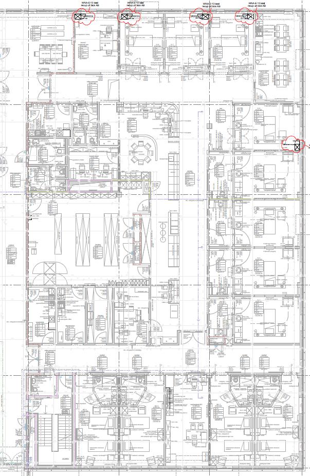 1. Architectuur Intensieve zorgen (route E14) en medium care (route E19) liggen langs elkaar, op het eerste verdiep in blok E. Intensieve zorgen heeft 8 kamers.