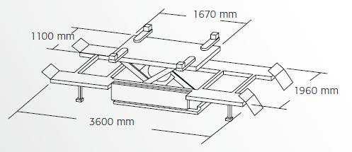 HERKULES CARROSSERIE HEFBRUG HLS-3200 DUO-11 Hefvermogen 3200 kg Twee hefsystemen,