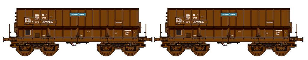 45.218 - Set A : 2 erts-wagons ARBED Belval CFL 54,90 Ep. IV 45.219 - Set B : zoals set A maar met andere wagonnummers 54,90 45.