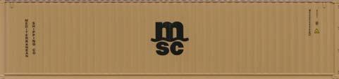 40ft reefer container MSC Epuisé - AAE Cargo, loué à Crossrail, gris clair, inscription D-AAEC, chargé avec 1x 40ft conteneur MSC & 1x 40ft koel conteneur MSC 55.