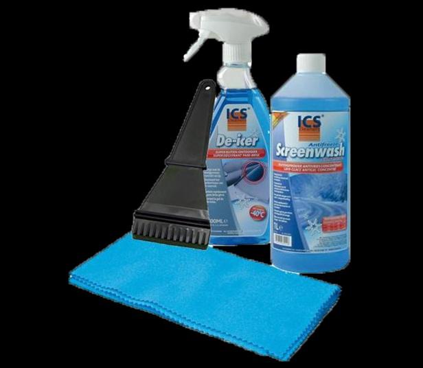 RV050500 RV060004 WINTER SCREENWASH DE-ICER SUPER WINDSHIELD DEFROSTER -40 C 500 ML WINTER KIT 4 PIECES NL - ICS De-icer super ruitenontdooier -40 C verwijdert eenvoudig ijs een de bevroren aanslag