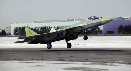 PAK FA/T-50 De Russische luchtmacht wil na 2015 mogelijk zestig Sukhoi T-50ʼs in gebruik nemen als opvolger van de MiG-29 en Sukhoi Su-27.