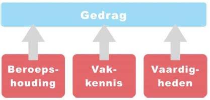 Bij gedrag gaat het om waarneembare handelingen die nodig zijn voor het goed uitvoeren van een kerntaak. Het gedrag is de resultante van kennis, vaardigheden en de beroepshouding.