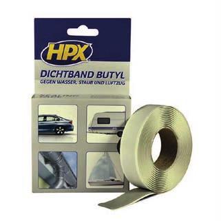 AFDICHTINGSTAPES RUBANS D ÉTANCHÉITÉ 14 BUTYL SEALING TAPE Dichtband die bescherming biedt tegen water, stof en tocht voor auto's en caravans (spatborden, sier- en deurlijsten), huizen (afdichten van