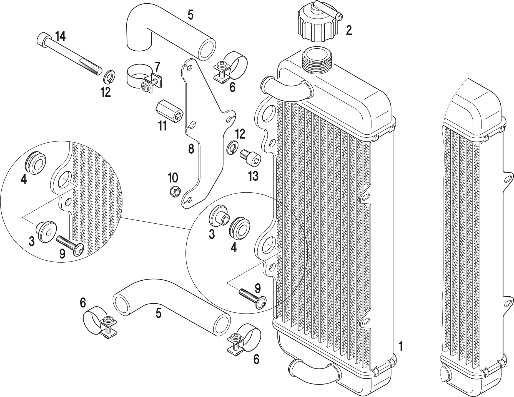 295922 / 295927 / 295928 Zie tekeningen. Plaats van de radiateur is aan rechterkant tegen de motor. Nr.295922/295927 Hoogte koelblok: 290mm Breedte koelblok: 133mm Dikte van radiateur: 32mm Nr.