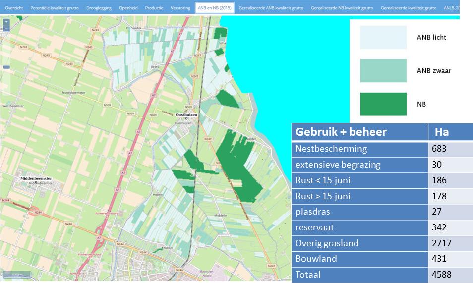 Na de kaart met de potentiële habitatkwaliteit volgt de kaart met het beheer. Daarmee wordt duidelijk welke kwaliteit uiteindelijk wordt gerealiseerd.