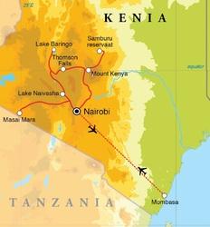 Rei s s chem a Dag 1 Amsterdam - Nairobi Dag 2 Nairobi - Mount Kenia Dag 3 Mount Kenia - Samburu reservaat Dag 4 Samburu reservaat Dag 5 Samburu reservaat - Nyahururuwaterval Dag 6 Nyahururu -