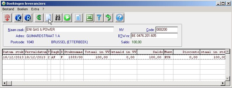 Tot slot kan u ook een betaling boeken op klant of leverancier zonder dat u een document afpunt (zie
