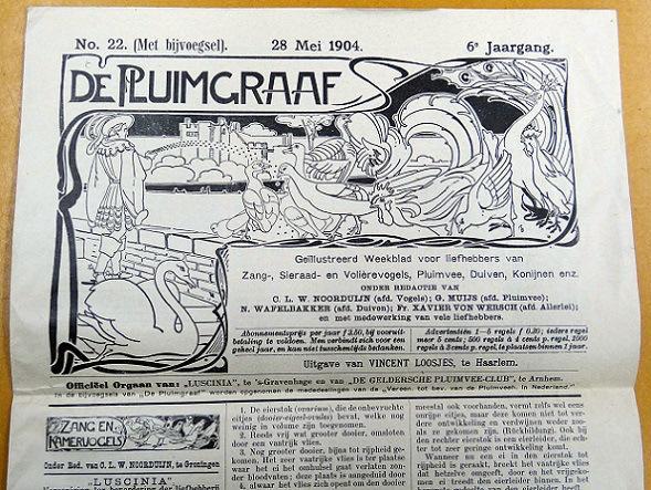 De Pluimgraaf, raskippenblad voor sjieke lui Een mooie vondst was dit nummer van De Pluimgraaf uit 1904.