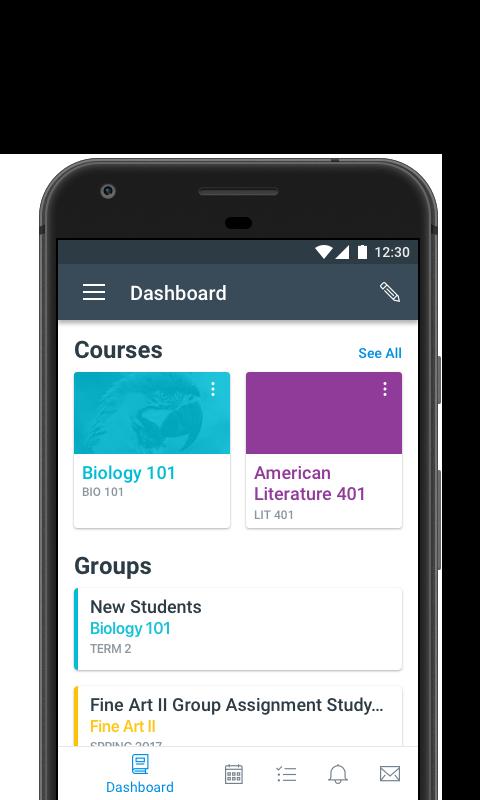 MOBILE APP Download de Canvas Student app (voor Android en ios devices).