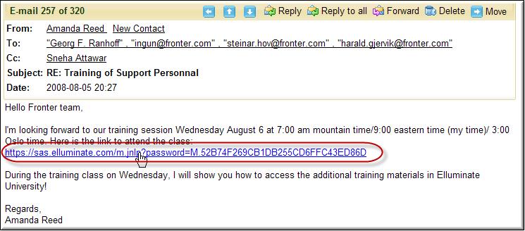 Een uitnodiging via de e-mail ziet er zo uit: Een andere manier om