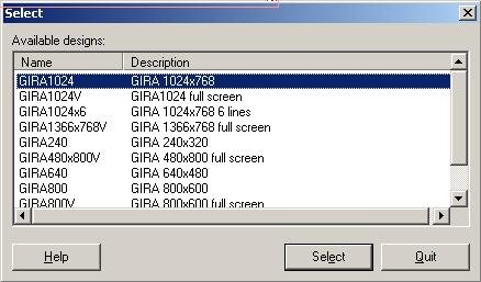 3 Select Klik op het lijst-item GIRA1024 ( ).
