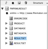 Selecteer nu de originele RESULTSET (die met de < >) en verwijder deze. (klik op het vuilnisbakje bovenaan in het structuurvenster).