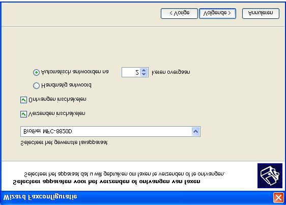 gewenste faxapparaat. Selecteer het keuzevakje Ontvangen inschakelen.