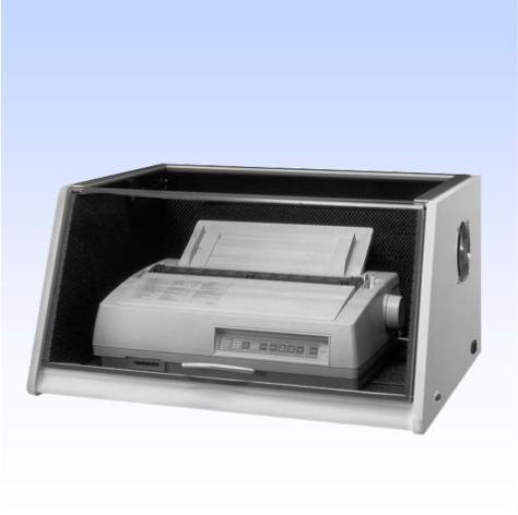 printers zeer stil te maken de wanden zijn vervaardigd van 20mm MDF board met krasvast melamine kleur: lichtgrijs (RAL7035) de binnenzijde is bekleed met 25 mm polyether foam met een hoog absorptie