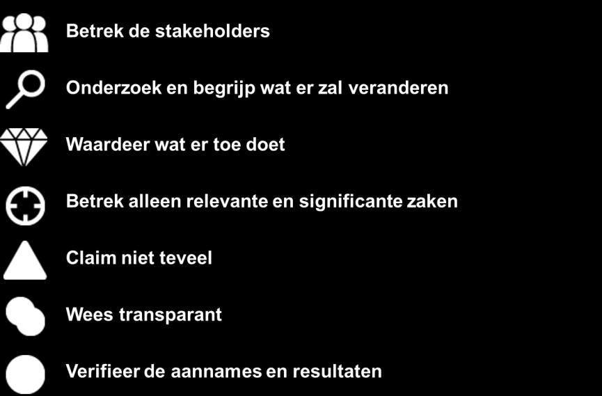 stakeholder wordt vastgesteld welke input, activiteiten, output, outcome en indicatoren relevant zijn. 4.