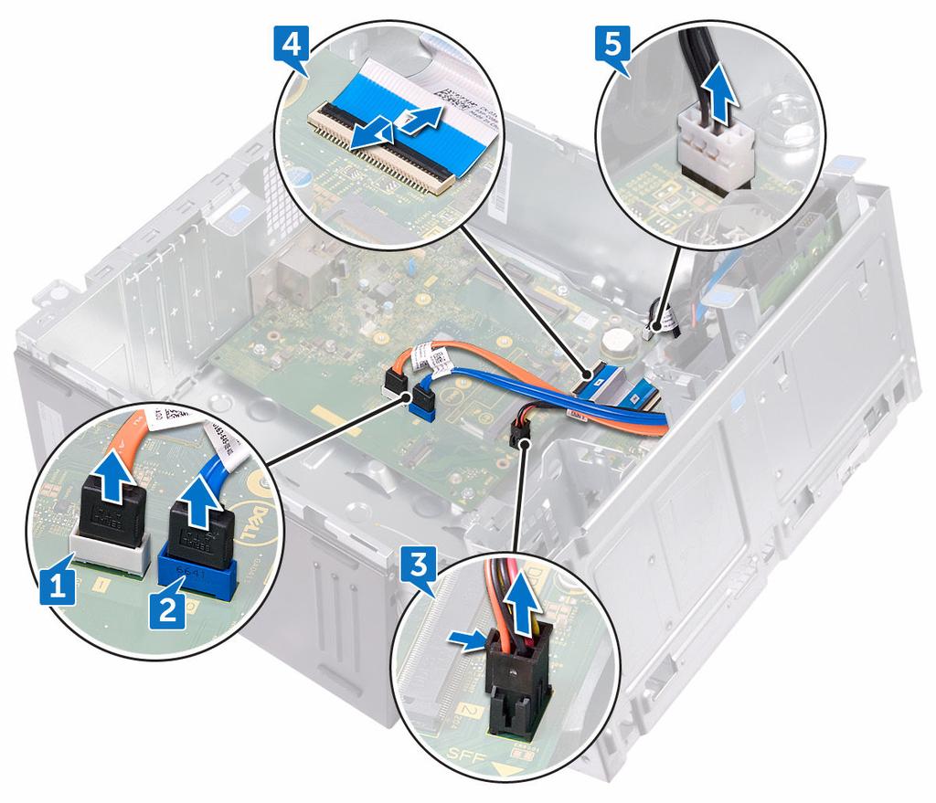 Procedure OPMERKING: Note the routing of all cables as you remove them so that you can reroute them correctly after you replace the system board.