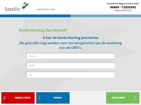 Vul de vereiste velden rond uw bankrekeninggegevens in en klik op VOLGENDE.