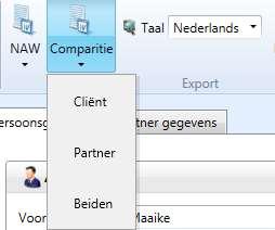 Natuurlijke Personen 4.1.7 Export en AVG rapport Via de knop [Export] kunt u de cliëntgegevens exporteren naar een document.