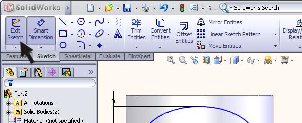 80 Ook deze sketch is nu klaar, dus klik in de CommandManager op Exit