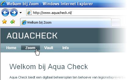 Gebruik Indien u het IDB systeem wilt raadplegen kunt u dit doen vanaf elke pc met een internetaansluiting. U opent een browser en typt www.aquacheck.nl in de adresbalk.