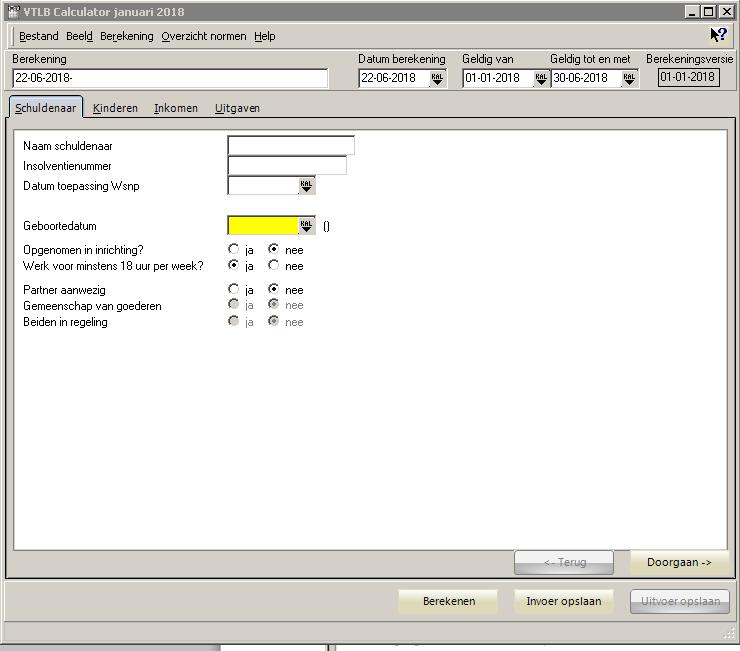 Bijlage 1 De werking van de Vtlb-Calculator U kunt de Vtlb-calculator downloaden van http://www.bureauwsnp.nl en op uw pc installeren. Op deze site staan ook aanwijzingen voor installatie.