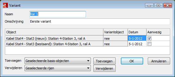 244 Vervolgens wordt variant 1 toegevoegd. Deze bestaat uit het vervangen van de bestaande 3x95 Cu-kabel 'Stat4-Stat3' door een nieuwe 3x24 Cu XLPE kabel.