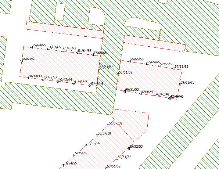 Afbeelding 3 Geluidsbelasting vanwege railverkeer (per rekenpunt drie beoordelingshoogten begane grond, 1 e en 2 e etage) 6.