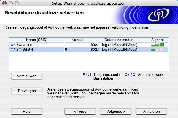 Draadloze installatie in ad-hoc modus (alleen voor de HL-5280DW) De standaardknooppuntnaam van de netwerkkaart in de printer is "BRW_xxxxxx" ("xxxxxx" zijn de laatste zes cijfers van