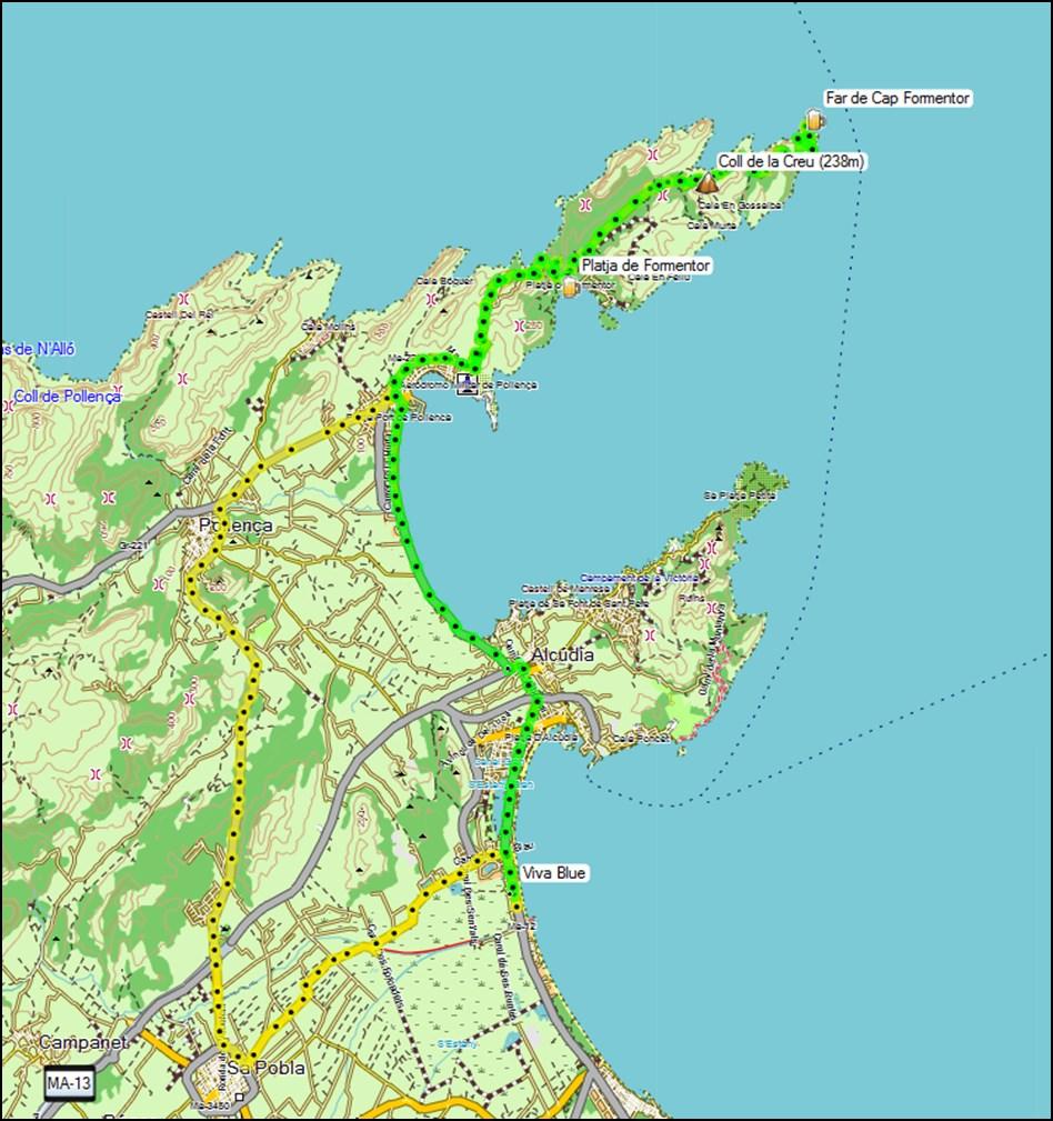 CAP FORMENTOR AFSTAND: 85km