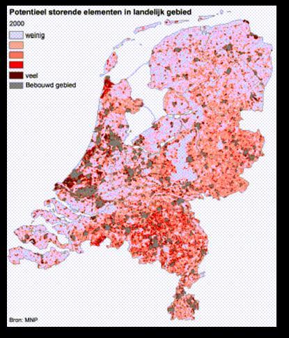 Real Estate & Housing, TU Delft Figuur 5, Storende elementen buiten de bebouwde kom naar functie Zoals te zien in figuur 5 hebben de verstoringen vooral te maken met nieuwe landbouwactiviteiten en