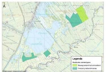 30 ha blauwgrasland, waar mogelijk in combinatie met optimaliseren van de waterbeheerstructuur, landbouwstructuur en bedrijfsvoering binnen het NNN-gebied.