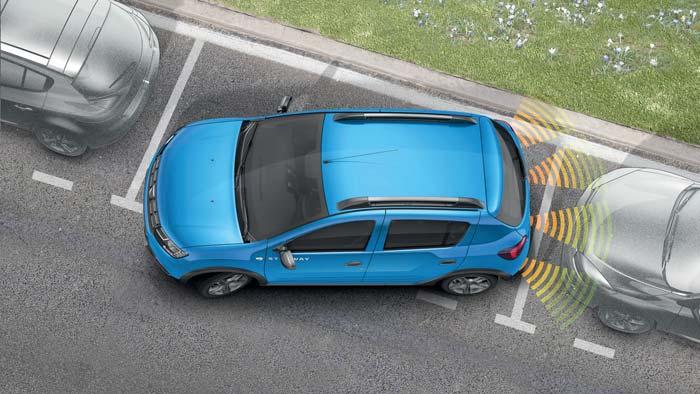 Veilig op weg Parkeersensoren achter*: waarschuwt de bestuurder met sonische weergave voor mogelijke