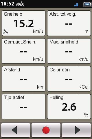 Het Dashboard biedt de uitgebreide schermen die u bij het fietsen en trainingen kunnen helpen.