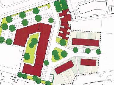 In het huidige plan is de parkeercapaciteit geconcentreerd op de noordwestzijde van het plan.