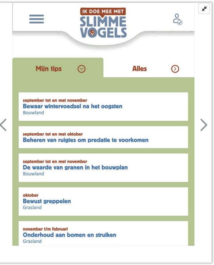 - Nieuwsbrief Agrarisch Natuurbeheer Najaar 2017 - De App levert bruikbare informatie: TIP: Ervaringen delen op www.slimmevogels.net 10. Word ook een slimme Vogel!