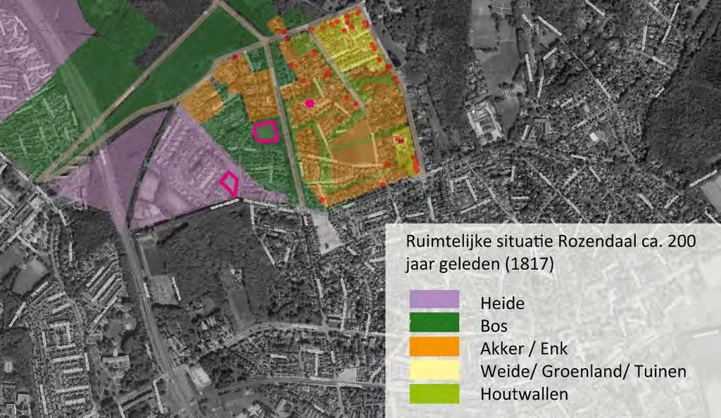 Het oudste kaartmateriaal van beide locaties is een kadastrale opname van rond 1817.