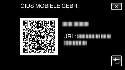 Menu Instellingen INSTALLATIE (video/stilstaand beeld) GIDS MOBIELE GEBR. Geeft de QR-code weer om toegang te hebben tot de Mobiele Gebruikersgids.