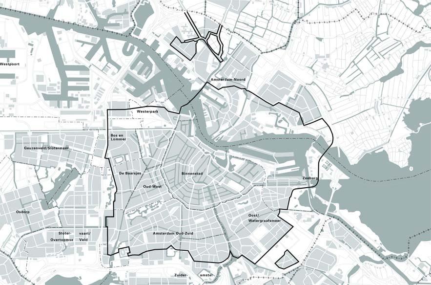 Bijlage A: Werkingsgebied splitsingsbeleid gemeente Amsterdam Het splitsingsbeleid is van toepassing in het omlijnde gedeelte van de stad.