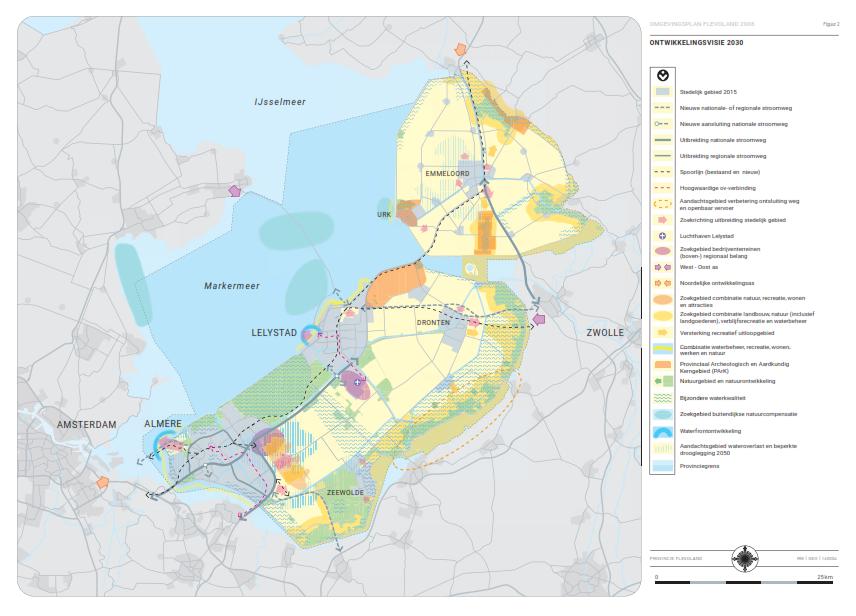 Aanduidingen groen-blauwe zone Oostvaarderswold en zoekgebied robuuste ecologische verbinding met