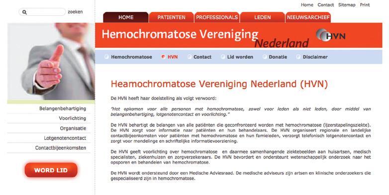 Website en de statistieken Om een indruk te krijgen van het gebruik van de website van de Hemochromatose vereniging (www.hemochromatose.