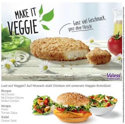 bite. McDonald s heeft Valess verkozen als unieke veggie patty.