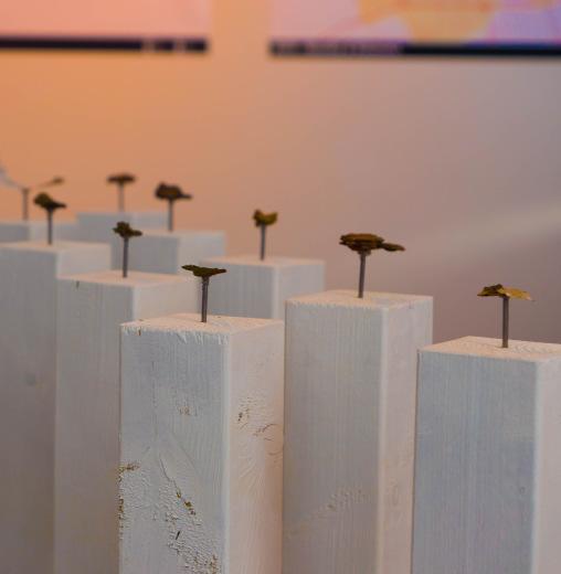 Bij de eerste workshop hebben de studenten lijnen gelopen in het landschap, en daarbij voorwerpen verzameld. De tweede workshop richtte zich op de mogelijke toekomstige invloeden.